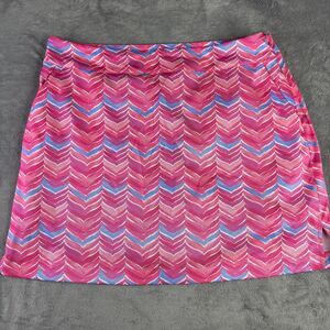Vineyard Vines Skort Womens 12 Pink Blue Chevron Golf Tennis Stretch Pockets‎